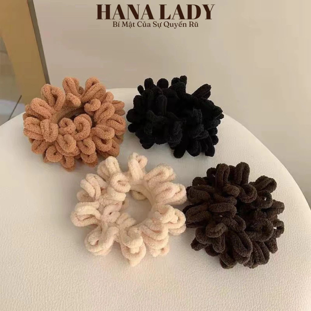 Dây Buộc Tóc Lông Nhung - Cột Tóc Scrunchies Vải Lông Mềm Phong Cách Hàn Quốc PKT056 14