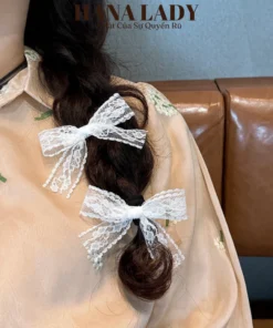 Kẹp Tóc - Kẹp Mái Nơ Ren Trắng Tiểu Thư Lolita Ngọt Ngào PKT057 8