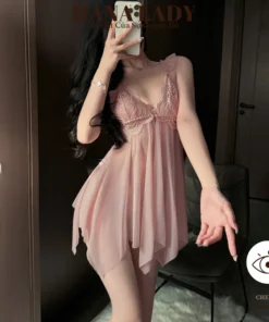 Váy Ngủ Nữ Sexy - Đầm Ngủ Cánh Tiên Voan Lụa Xẻ Tà Phối Ren Hoa Gợi Cảm VN607 7 Váy Ngủ Nữ Sexy - Đầm Ngủ Cánh Tiên Voan Lụa Xẻ Tà Phối Ren Hoa Gợi Cảm VN607 13