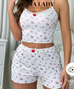 Bộ Ngủ Thun - Đồ Ngủ 2 Dây Họa Tiết Nhí Dễ Thương Ôm Body Quyễn Rũ 12