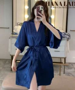 Váy Ngủ Có Áo Choàng - Đầm Ngủ Khoác Lụa Kimono Mềm Mại VN61245 16