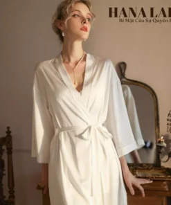 Váy Ngủ Có Áo Choàng - Đầm Ngủ Khoác Lụa Kimono Mềm Mại VN61245 14