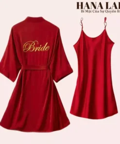 Váy Ngủ Có Áo Choàng - Đầm Ngủ Khoác Lụa Kimono Mềm Mại VN61245 12