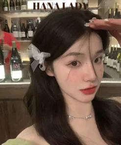 2 Chiếc Kẹp Tóc Nữ Tiểu Thư Hình Bướm Đính Nơ Ren Trắng Dễ Thương PKT059 11