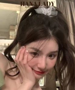 2 Chiếc Kẹp Tóc Nữ Tiểu Thư Hình Bướm Đính Nơ Ren Trắng Dễ Thương PKT059 12