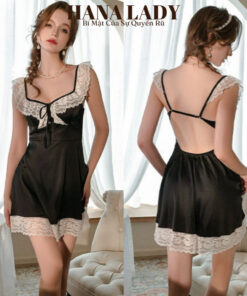 Đầm Ngủ Lụa Tiểu Thư Nhẹ Nhàng Phối Ren Bèo Hở Lưng Quyến Rũ Gợi Cảm VN620 15