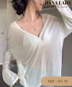 Áo Phông Rộng - Áo Thun Oversize Tay Dài Khoác Ngoài Bikini Thun Giấy HotTrend VN619 (không kèm Bra) 15