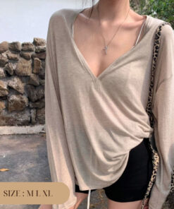 Áo Phông Rộng - Áo Thun Oversize Tay Dài Khoác Ngoài Bikini Thun Giấy HotTrend VN619 (không kèm Bra) 14