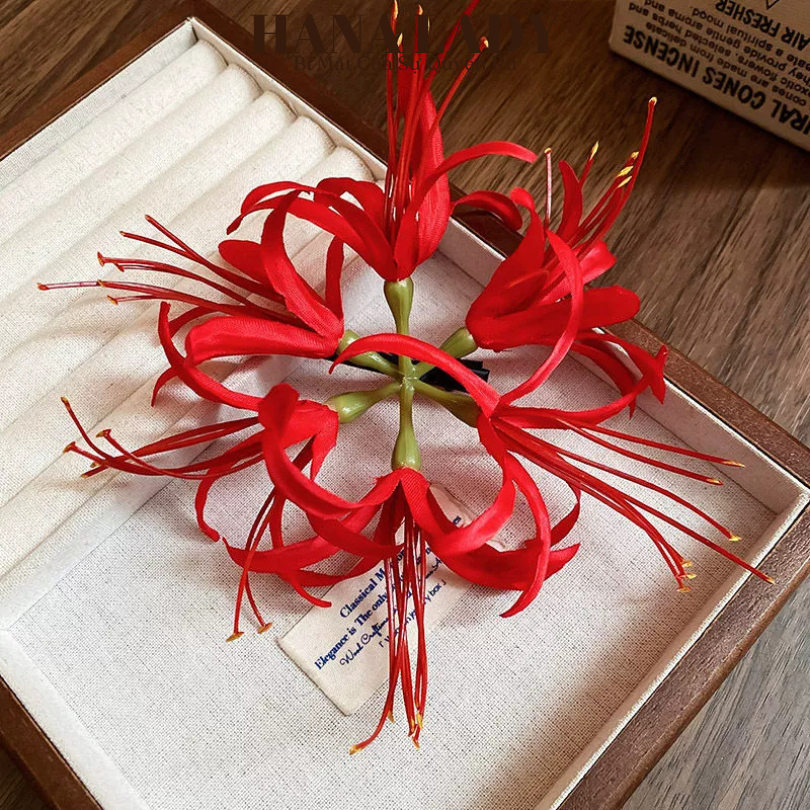 Kẹp Tóc Hoa Bỉ Ngạn, Phụ Kiện Tóc Phong Cách Trung Hoa PKT068 14