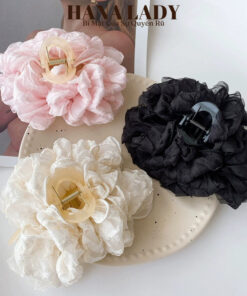 Kẹp Tóc Càng Cua Hoa Hồng Bèo Nhún Nhiều Lớp Cỡ Lớn Cho Nữ 11