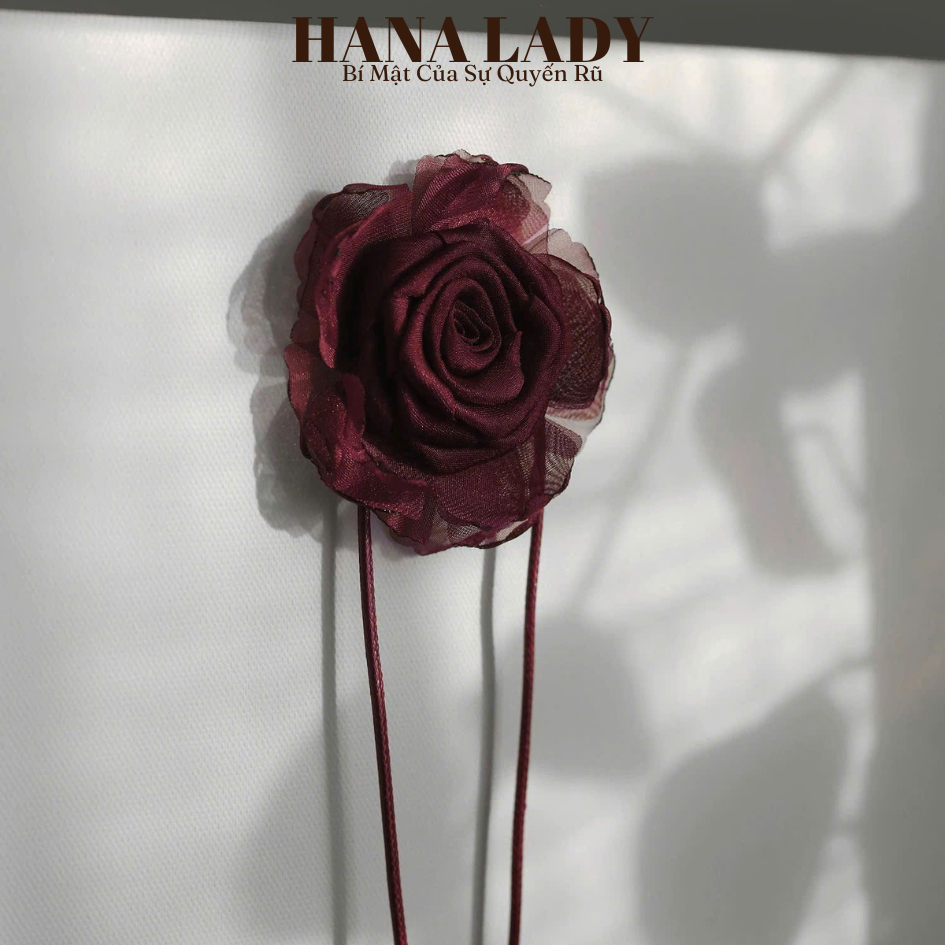 Dây Hoa Buộc Tóc - Choker Hoa Hồng Nhiều Cánh, Phụ Kiện Tóc Cổ Điển PKT067 10