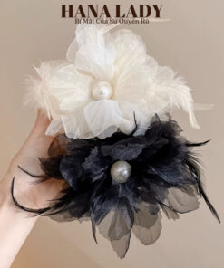 Kẹp Tóc Càng Cua Hoa Hồng Bèo Nhún Nhiều Lớp Cỡ Lớn Cho Nữ 10