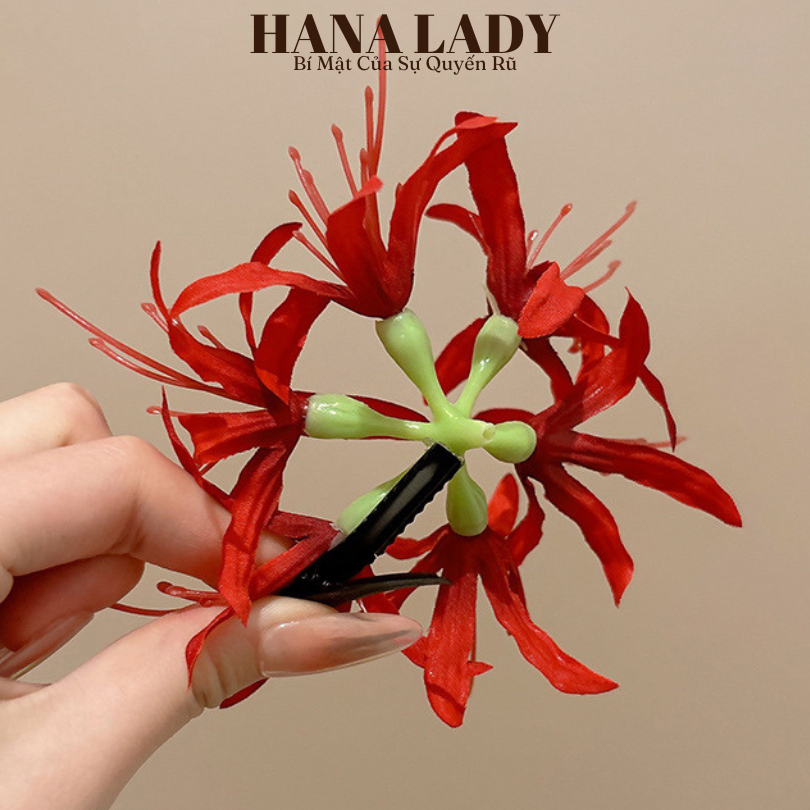 Kẹp Tóc Hoa Bỉ Ngạn, Phụ Kiện Tóc Phong Cách Trung Hoa PKT068 15