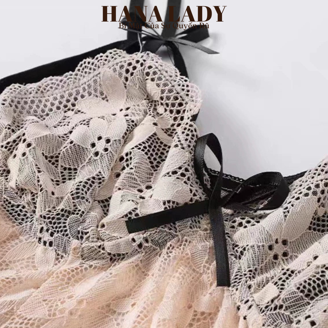Váy Ngủ 2 Dây - Đầm Ngủ Lụa Dáng Xòe Đính Nơ Phối Ren Quyến Rũ VN622 20