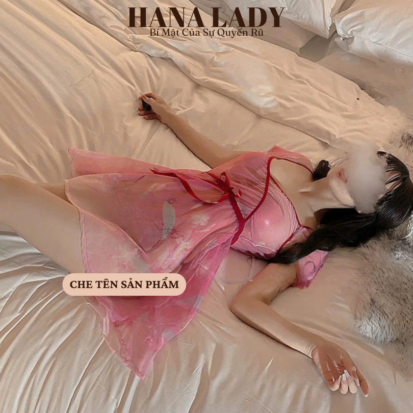 Đồ Ngủ Nữ Sexy - Váy Ngủ Voan Xuyên Thấu Trễ Vai Kèm Quần Lọt Khe CP298 10