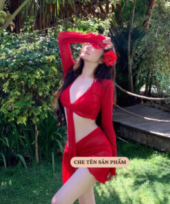 Set Bikini Đi Biển Kèm Choàng Voan - Đồ Tắm Nữ 4 Món Sexy Gợi Cảm BN166 12