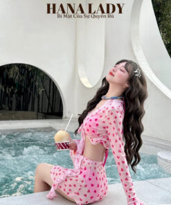 Bikini Đi Biển - Đồ Tắm Dài Tay 4 Chi Tiết Họa Tiết Trái Tim Màu Hồng Sexy Quyến Rũ BN164 14