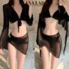 Set Bikini Đi Biển Kèm Choàng Voan - Đồ Tắm Nữ 4 Món Sexy Gợi Cảm BN166 2