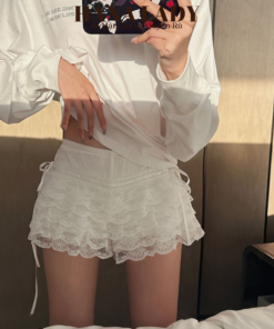 Chân Váy Ren Bảo Hộ - Quần Váy Ren Tầng Mặc Trong Váy, Phối Đồ Đi Chơi Đa Phong Cách CV01 13