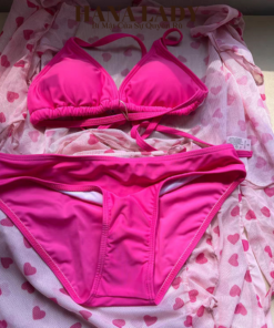 Bikini Đi Biển - Đồ Tắm Dài Tay 4 Chi Tiết Họa Tiết Trái Tim Màu Hồng Sexy Quyến Rũ BN164 17