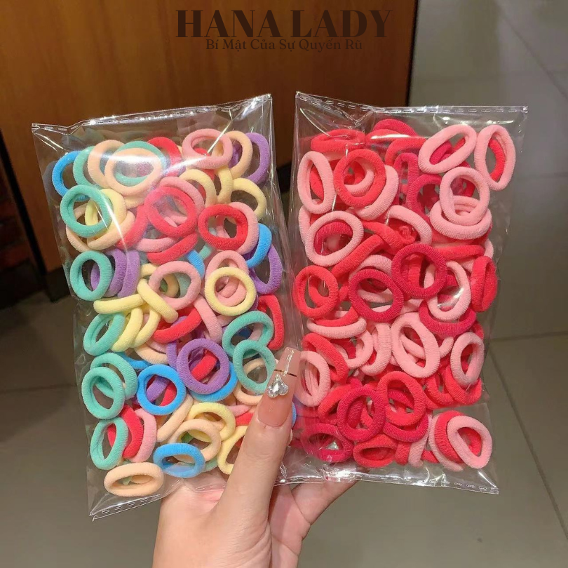 Set 200 Dây Thun Cột Tóc Mini Siêu Dai - Thun Buộc Tóc, Tết Tóc Cho Nữ PKT069 12