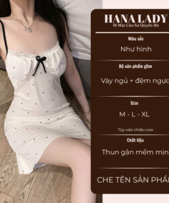 Váy Ngủ Thun Nữ - Đầm Ngủ Thun Gân Mặc Nhà Họa Tiết Dễ Thương VN640 9