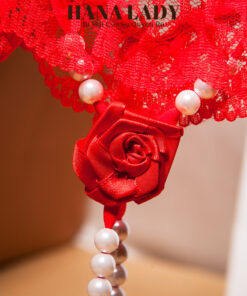 Quần Lọt Khe Ren Nữ Sexy Phối Dây Ngọc Đính Hoa Hồng Quyến Rũ LK160 10