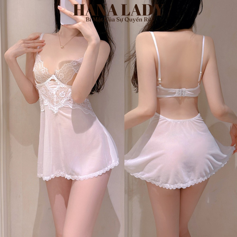 Váy Ngủ Ren Sexy - Đầm Ngủ 2 Dây Voan Xuyên Thấu Hở Ngực Phối Ren Gợi Cảm VN641 6 Váy Ngủ Ren Sexy - Đầm Ngủ 2 Dây Voan Xuyên Thấu Hở Ngực Phối Ren Gợi Cảm VN641 10