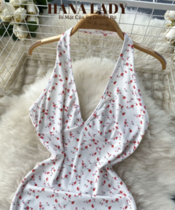 Đầm Ngủ Ôm Body Cổ Yếm - Váy Ngủ Hoa Nhí Xẻ Tà Quyến Rũ VN636 12