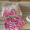 Set Đồ Ngủ Hello Kitty, Bikini Áo Dây Quần Short Chất Nhung Lông Gợi Cảm BN170 1