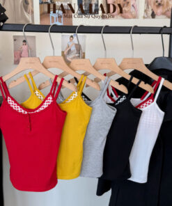 Áo Thun Trơn, Áo Thun Mùa Hè Phối Bra Kèm Mút Ngực Phong Cách Hàn Quốc Dịu Dàng Nữ Tính 11