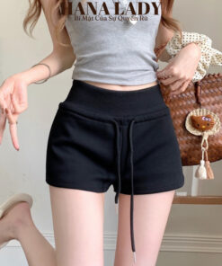 Quần Short Nữ Basic - Quần Đùi Nỉ Dây Rút Dáng Thể Thao Năng Động Q01 9