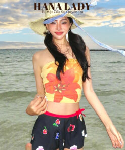 Áo Ống Họa Tiết Hoa Sứ Đi Biển - Áo Thun Dáng Ôm Nhiều Màu Sắc Mùa Hè AO07 10