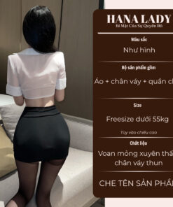 Đồ Ngủ Cosplay Thư Ký Croptop Cột Dây Sexy Gợi Cảm CP059 7