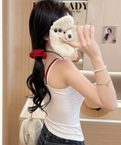 Áo Thun Trơn, Áo Thun Mùa Hè Phối Bra Kèm Mút Ngực Phong Cách Hàn Quốc Dịu Dàng Nữ Tính 9