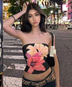 Áo Ống Họa Tiết Hoa Sứ Đi Biển - Áo Thun Dáng Ôm Nhiều Màu Sắc Mùa Hè AO07 9