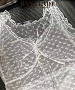 Áo Ren Lưới Xuyên Thấu Cổ Bèo Họa Tiết Trái Tim, Áo Thời Trang Phối Đồ Phong Cách AO02 5 Áo Ren Lưới Xuyên Thấu Cổ Bèo Họa Tiết Trái Tim, Áo Thời Trang Phối Đồ Phong Cách AO02 11