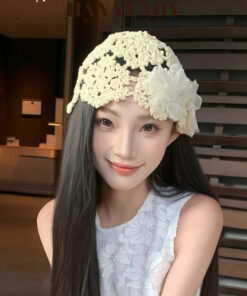 Mũ Len Trùm Đầu - Mũ Dệt Kim Tua Rua Đính Hoa Thời Trang Xinh Yêu PKT073 12