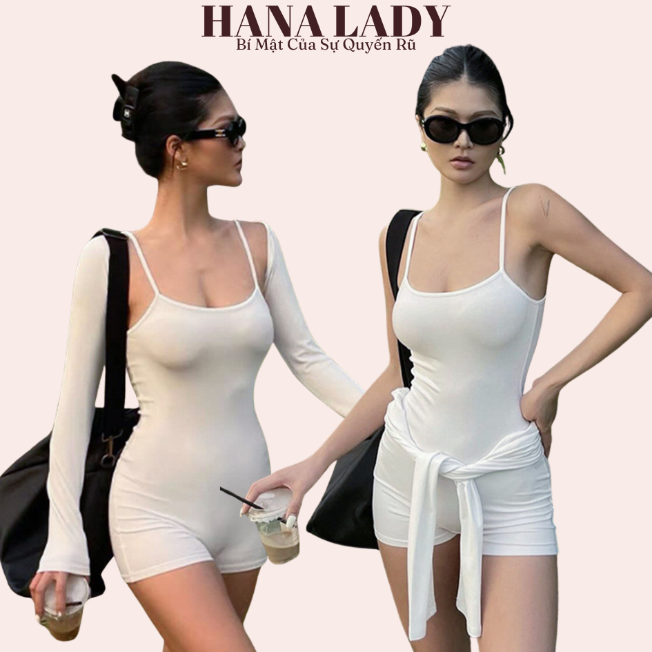Bodysuit - Jumpsuit Thun 2 Dây Kèm Áo Khoác Ôm Body Tôn Dáng Cá Tính Năng Động BTG08 14