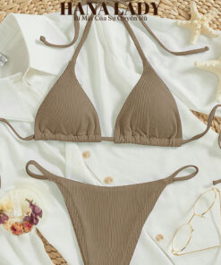 Bikini Đi Biển Cho Nữ - Đồ Tắm, Đồ Bơi Gân Trơn 2 Mảnh Sexy Nhiều Màu BN176 13