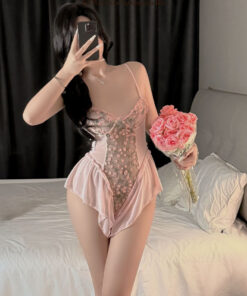 Váy Ngủ Nữ Sexy - Đồ Ngủ Bodysuit Voan Mỏng Họa Tiết Hoa Nổi Gợi Cảm VN648 11