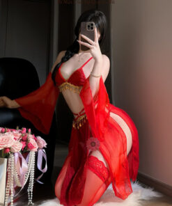 Cosplay Cổ Trang Sexy - Đồ Ngủ Hóa Trang Trung Hoa Xẻ Tà Phối Kim Tuyến Quyến Rũ CP325 11