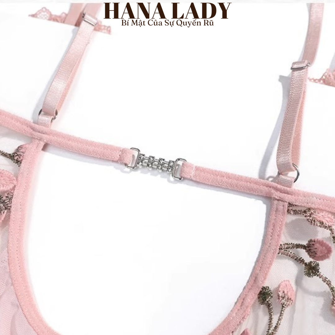 Váy Ngủ Nữ Sexy - Đồ Ngủ Bodysuit Voan Mỏng Họa Tiết Hoa Nổi Gợi Cảm VN648 12