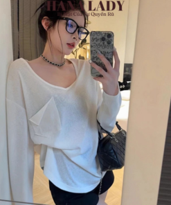 Áo Thun Giấy Túi Rách Form Rộng Trễ Vai - Áo Thun Mỏng Mùa Hè Mặc Nhiều Kiểu VN647 11
