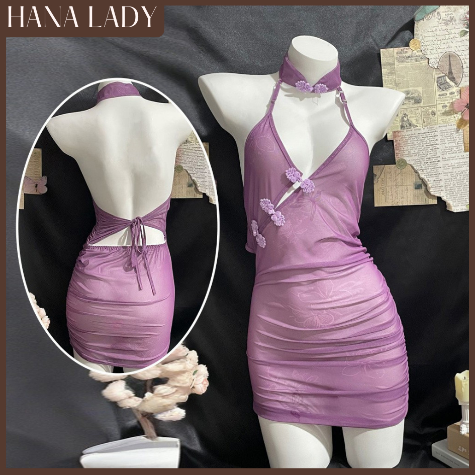 Đồ Ngủ Cosplay Sexy - Sườn Xám Trung Hoa Xuyên Thấu Gợi Cảm Họa Tiết Bướm Hoa Quyến Rũ CP331 7 Đồ Ngủ Cosplay Sexy - Sườn Xám Trung Hoa Xuyên Thấu Gợi Cảm Họa Tiết Bướm Hoa Quyến Rũ CP331 12