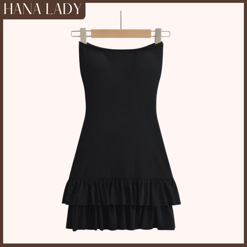 Đầm Ống Xòe 2 Tầng - Váy Thun Ôm Body Cúp Ngực Dáng Ngắn Nhún Eo Tôn Dáng Quyến Rũ VN655 12