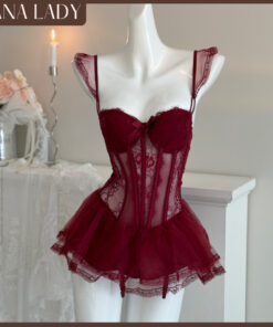 Váy Ngủ Corset Ren Sexy - Đầm Ngủ 2 Dây Gợi Cảm Có Gọng Mút Kèm Đai Kẹp Tất VN653 8 Váy Ngủ Corset Ren Sexy - Đầm Ngủ 2 Dây Gợi Cảm Có Gọng Mút Kèm Đai Kẹp Tất VN653 15