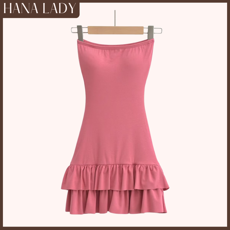 Đầm Ống Xòe 2 Tầng - Váy Thun Ôm Body Cúp Ngực Dáng Ngắn Nhún Eo Tôn Dáng Quyến Rũ VN655 13