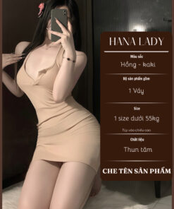 Đầm Ôm Body Thun Tăm Cổ Yếm Mặc Nhà, Đi Chơi Có Chiết Eo Tôn Dáng VN660 9