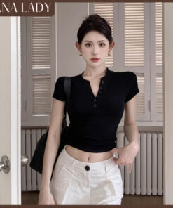 Áo Thun Ôm Body Tay Ngắn - Áo Croptop Thun Gân Có Chiết Eo Tôn Dáng AO010 8 Áo Thun Ôm Body Tay Ngắn - Áo Croptop Thun Gân Có Chiết Eo Tôn Dáng AO010 15
